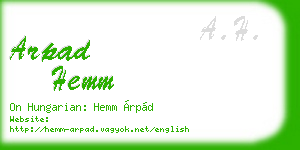 arpad hemm business card