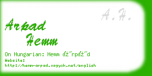 arpad hemm business card